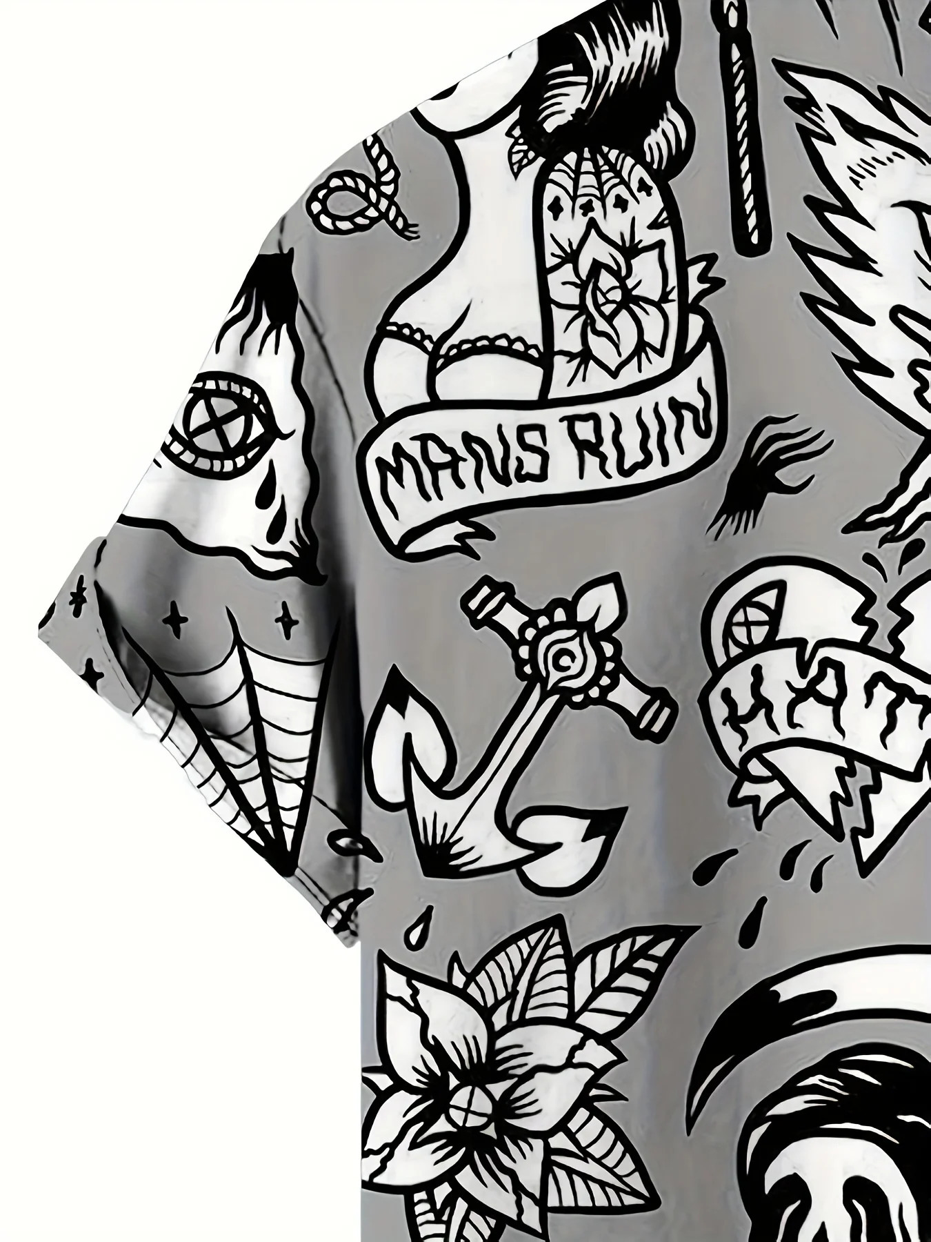 Skull Mens Shirts Horror 3d Print Casual Hawaiian Man Retro Shirt For Street Button Short Sleeves Lapel Clothes 2024 250220
