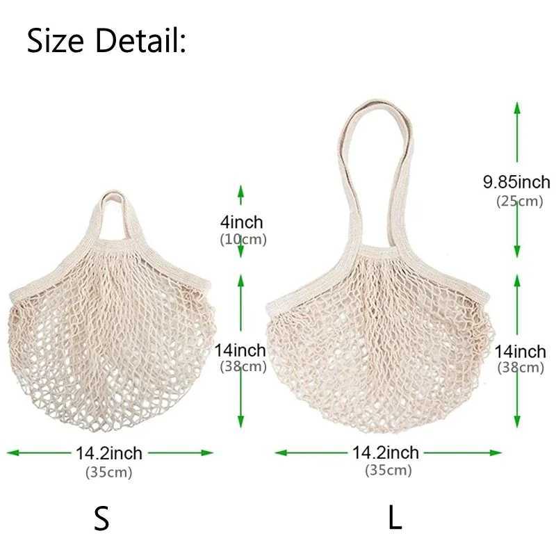 20 Color Reusable Shopping Bags Portable Net Bag Fruit Vegetable Storage Eco-friendly Cotton Foldable Mesh Bag for Shopping Tote Z250219