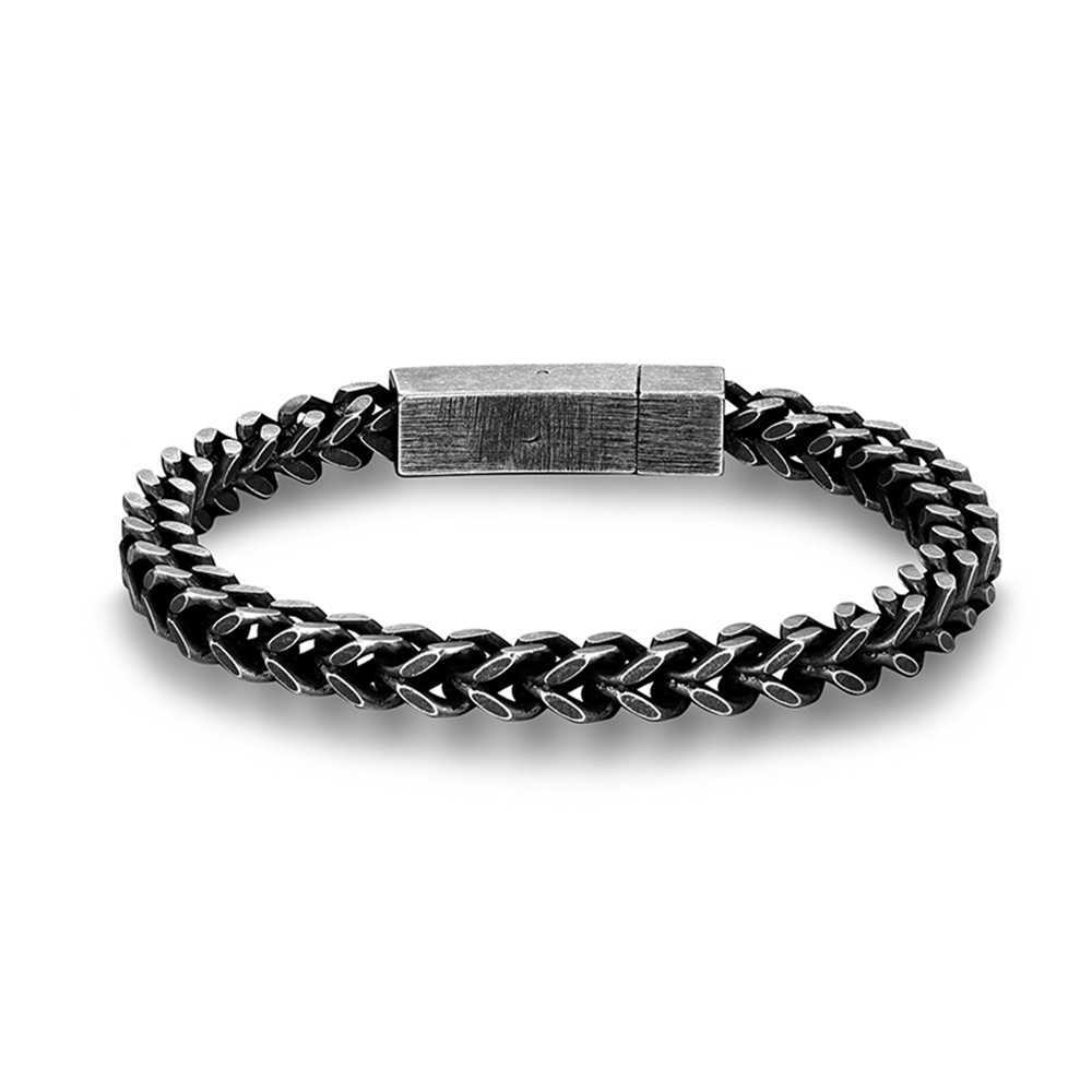 Charm Bracelets Titanium Steel Jewelry New Mens Trendy Square Button Bracelet Dragon Bone Titanium Steel Bracelet H25220