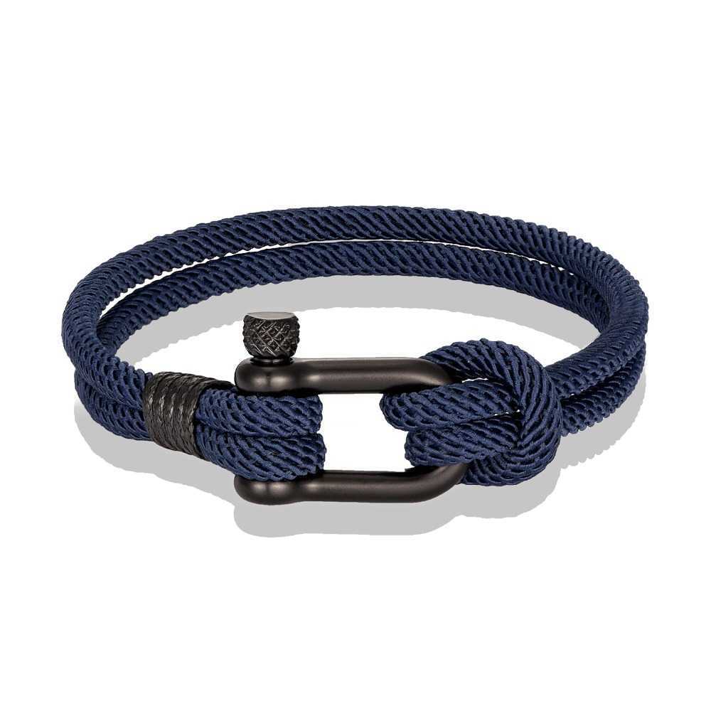 Charm Bracelets U-shaped horseshoe buckle bracelet mens stainless steel couple Milan rope outdoor lover Bracelet H25220