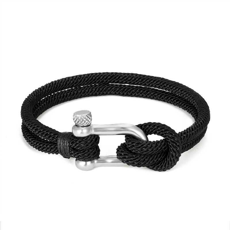 Charm Bracelets U-shaped horseshoe buckle bracelet mens stainless steel couple Milan rope outdoor lover Bracelet H25220