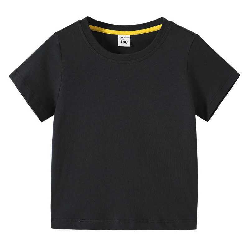 T-shirts Summer Kids Basic T-shirt Boys Round Neck Tops Tee 2025 Children Short Sleeve tshirts Girls Solid Color Tees Wholesale Clothes H250220