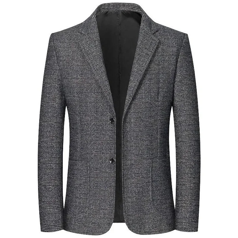 Mens Formal Wear Plaid Suits Jackets Spring Autumn Man Business Casual Blazers Coats Male Slim Fit Suits Blazers Size 4XL 250220