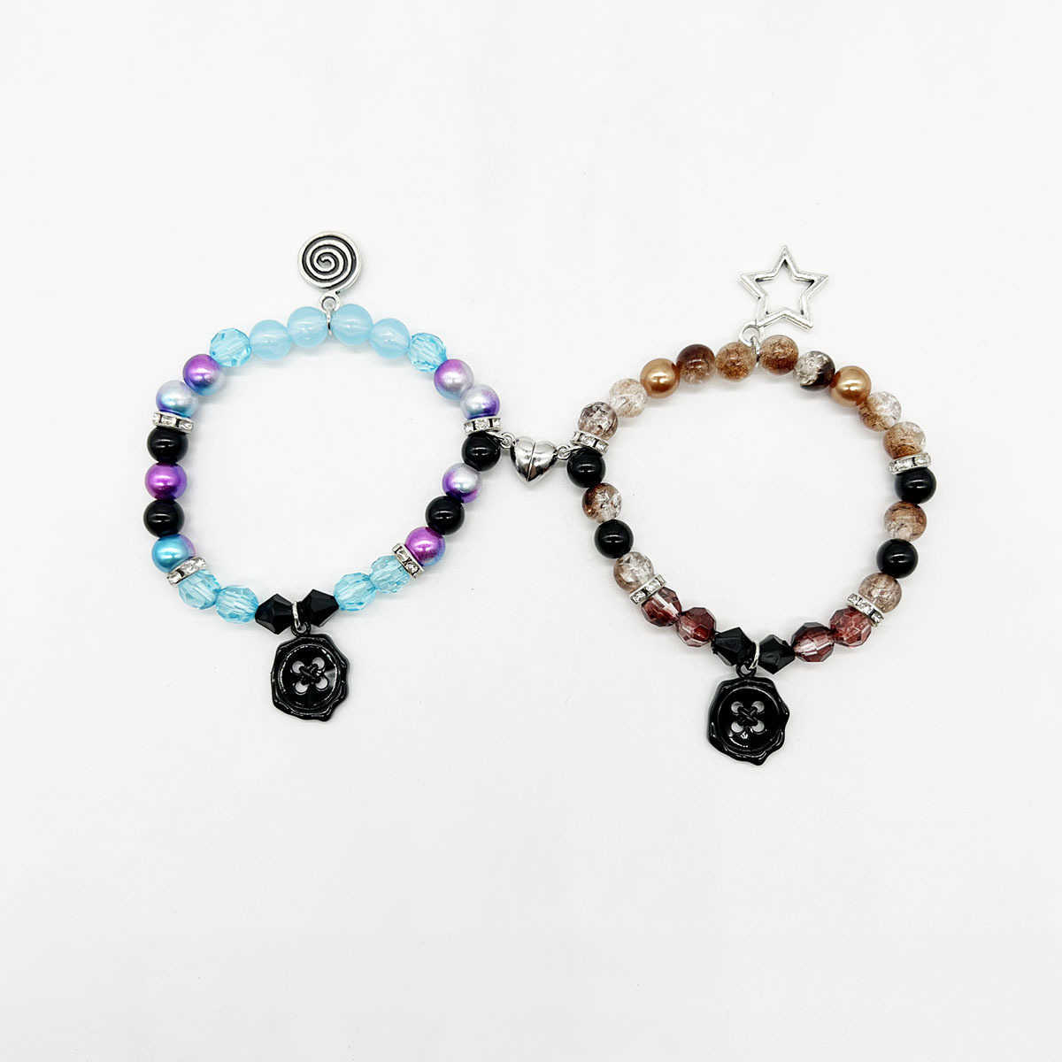 Charm Bracelets ETSY Hot Collection Letter Beaded Love Magnetic Couple Bracelet Elastic Handpiece Girlfriend Accessories H25220 2 BSCX