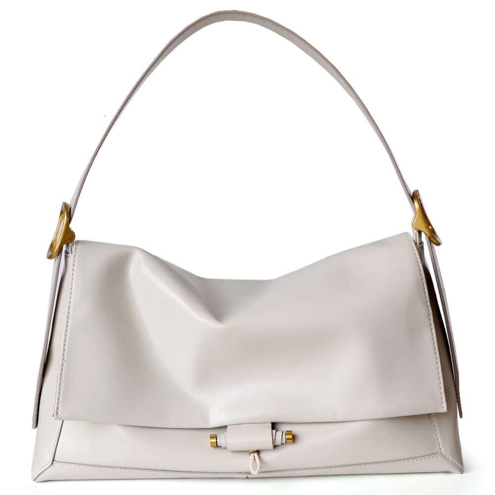 Commuter One Shoulder Oil Wax Soft Cowhide Postman Large Capacity Underarm Bag For Women