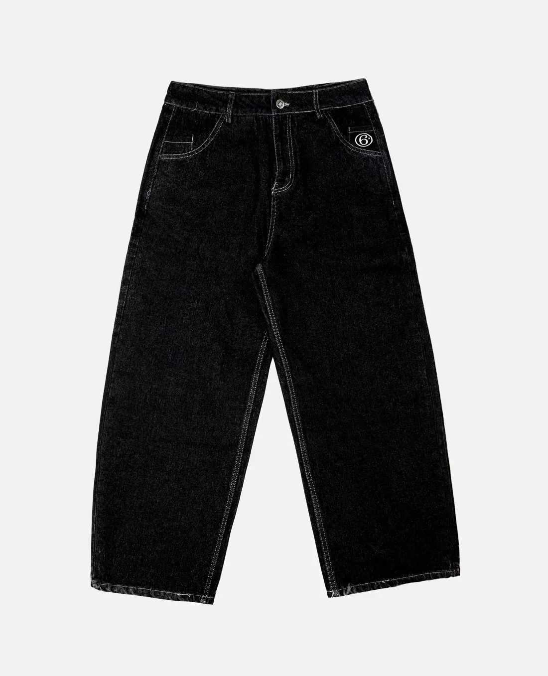 Harajuku niche design embroidered street style loose jeans for men and women wide-leg trendy retro casual straight trousers X250220