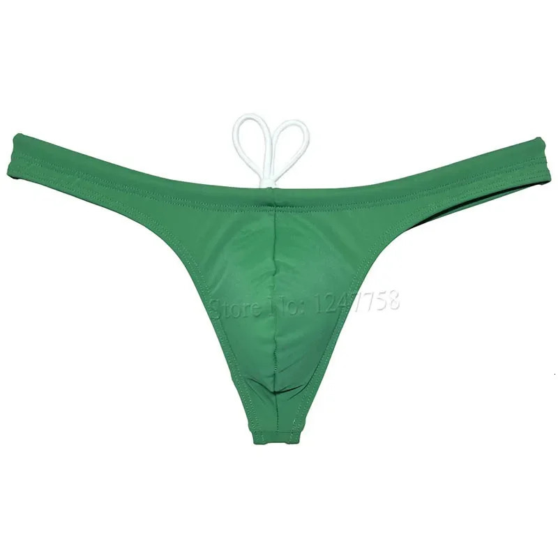 Mens Swim Thong Swimwear Pouch Bikini Swimsuit Tback Smooth Swimming Trunks Male Beach Shorts 250220