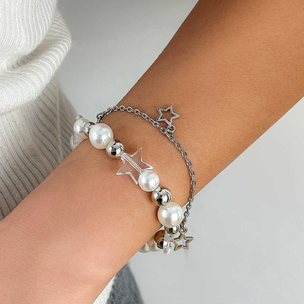 Charm Bracelets Star pendant tassel set bracelet simple and versatile magnetic heart-shaped StarBrelet bracelet H25220 2 G1CA