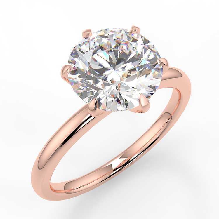 VVS Moissanite Diamond 6 Prong 18K Pure Yellow Gold Wedding and Engagement Rings