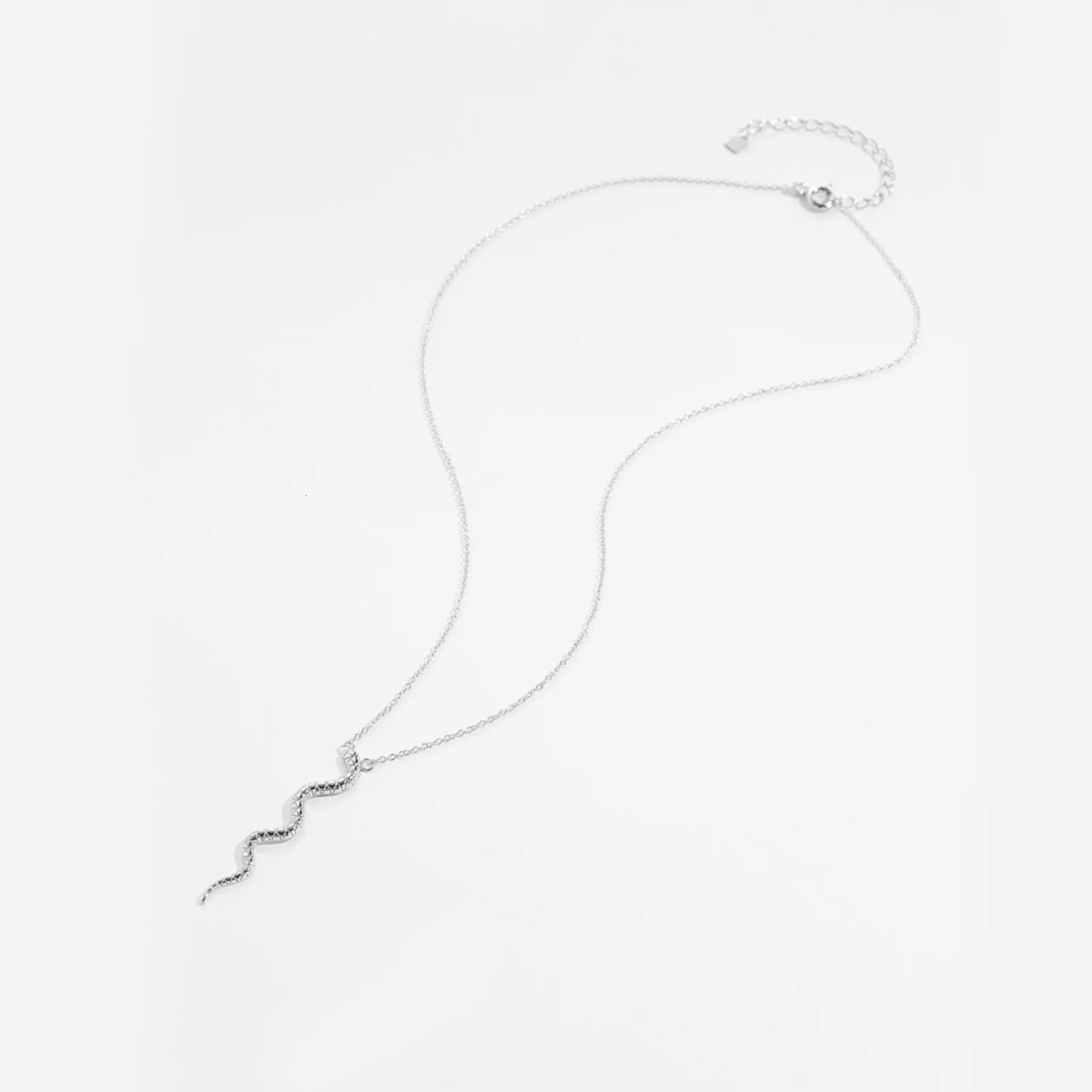 ANDYWEN 925 Sterling Silver Gold Snake Pendant Women Long Chain Animal Special Rock Punk Jewelry European Statement 250220