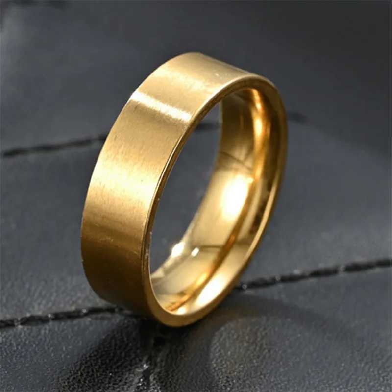 LETAPI punk retro 6mm simple stainless steel ring mens gold colored Fem fashion jewelry set X250220