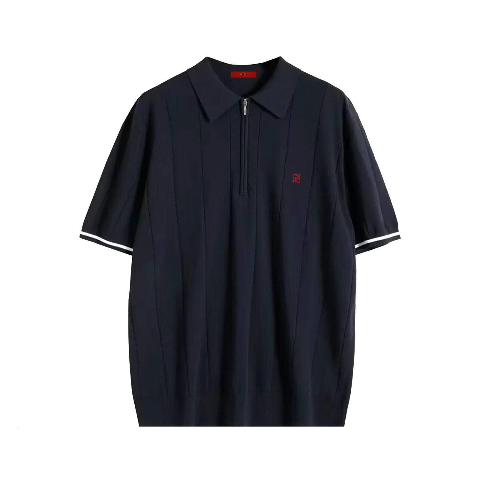 CHCH Summer Ribbed Knit Polo Shirt for Men Breathable and Cool Quality Mens Textured Polo Shirts 250218