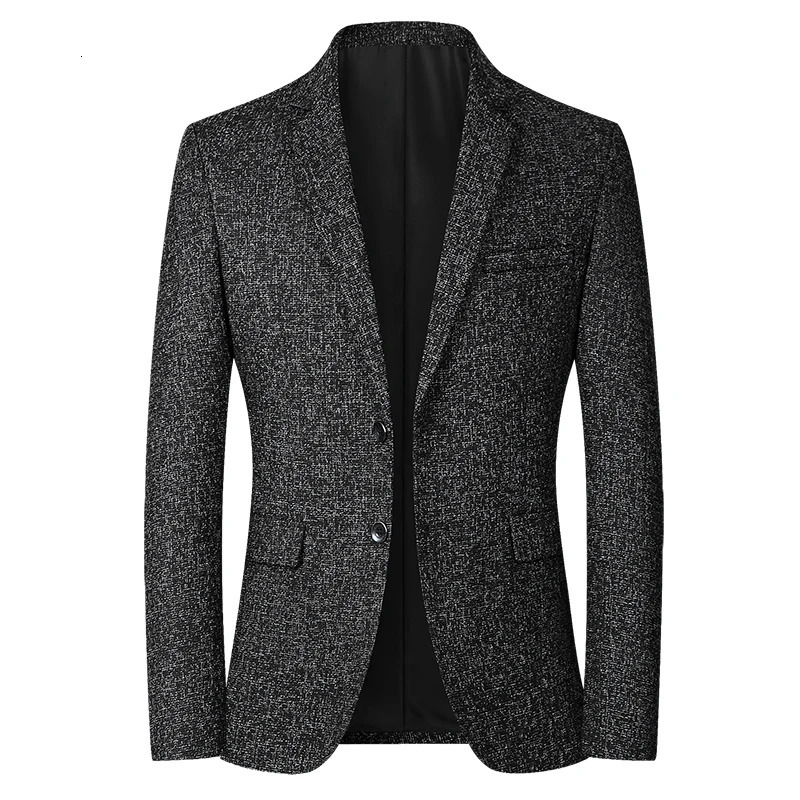 Black Mens Business Suit Jackets Fashionable Slim Men Coats Costume Men Single Breasted V Neck Blazer Male 250220