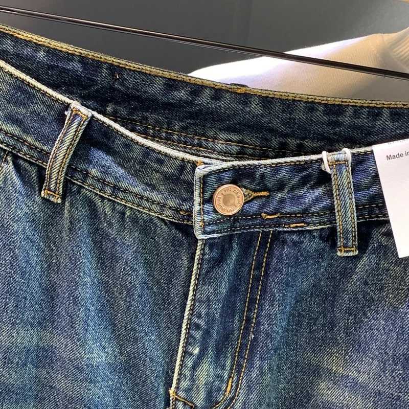 High Street Trendy Brand Retro Distressed Loose Harlan Jeans Mens Spring And Autumn New Personalized Trendy Patch Long Pants Me X250220