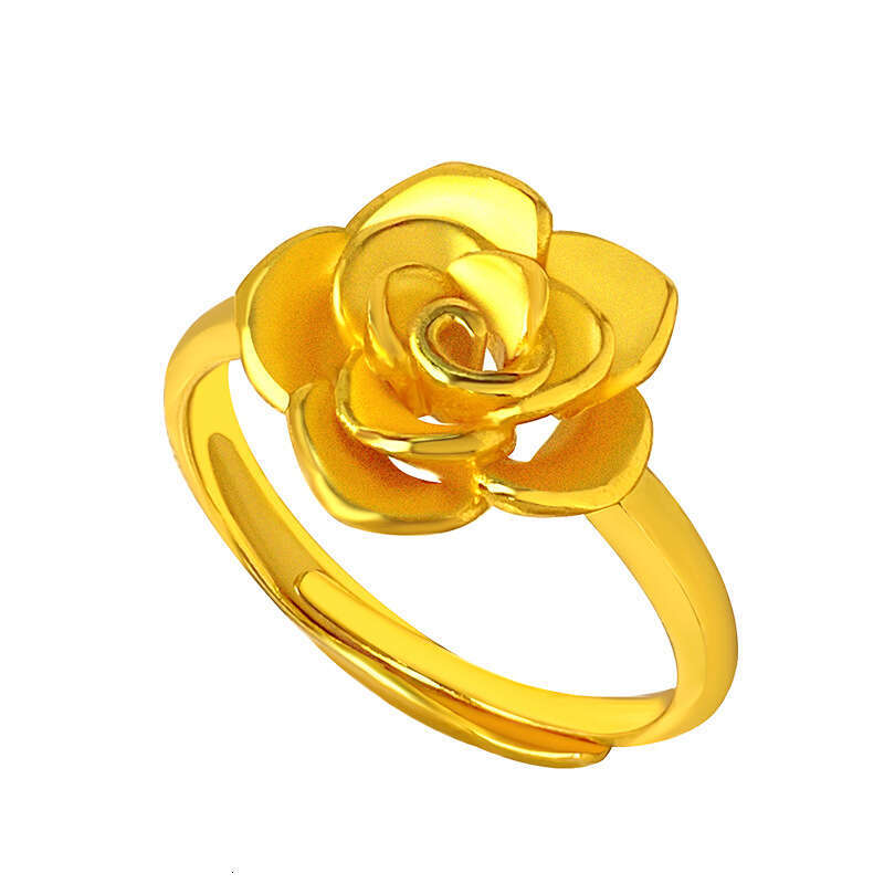 Rose with antique French plating, palace style Instagram fashion simulation ring for women