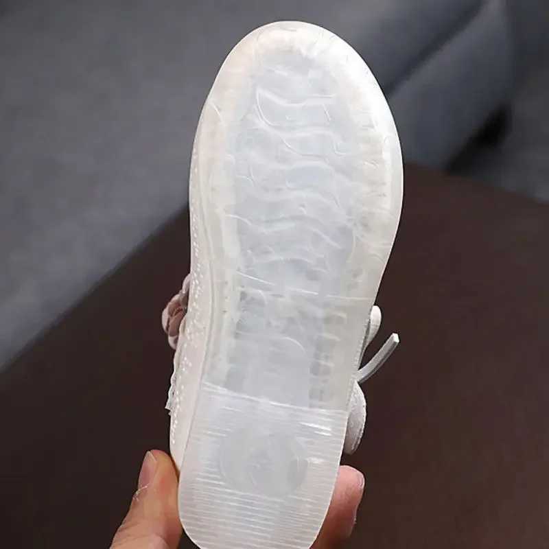 Childrens Flats Lace Big Flower Princess Party Performance Shoes Big Student Girl Shoes for Kids Soft Sole Leather Flats X250220