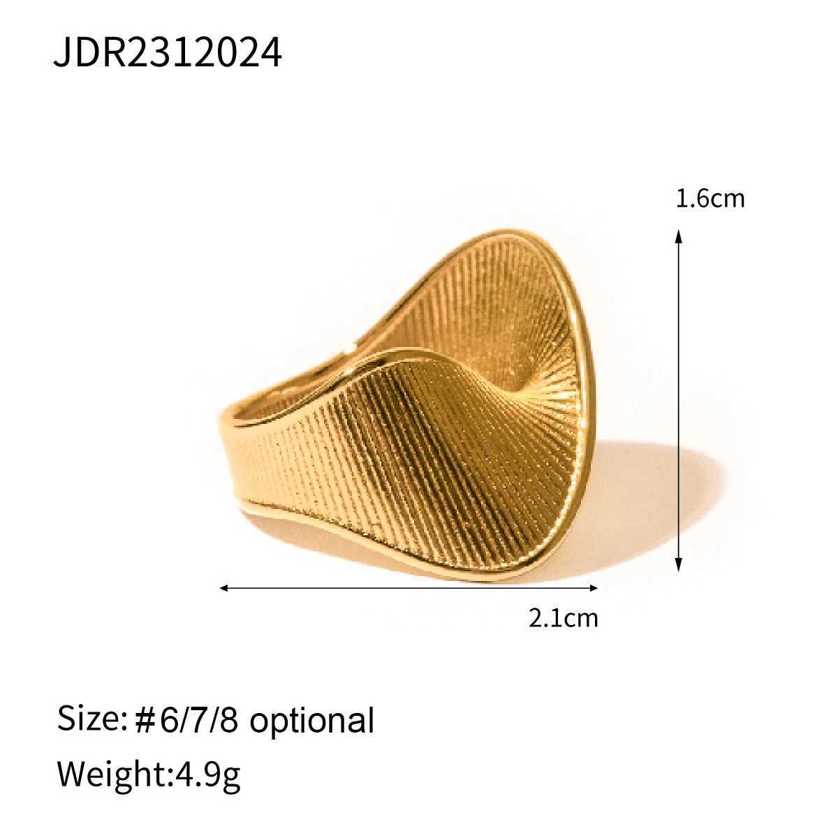 Uworld 316L Stainless Steel Irregar Ring Statement Metal Golden Finger Geetric Ring Minimalist Jewelry Bijoux Femme New X250220