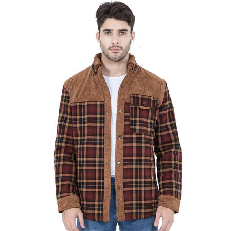 Men's Winter Jacket Polar Thick Warm Cotton Tiled Jacket Autumn Men's Casual Multi-Pockets Coat High Quality Lining Warm Jacket Man