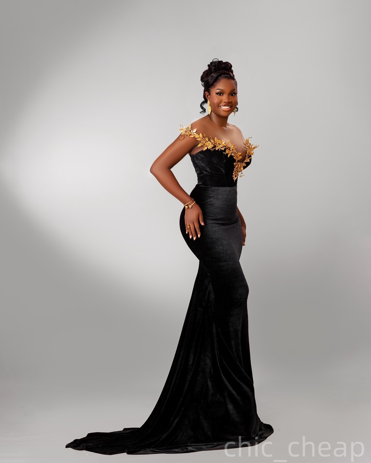 Black Mermaid Prom Dresses 2025 Florals Sheer Neck Velvet Evening Formal Party Second Birthday Engagement Gowns Plus Size Dress For Special Occasions