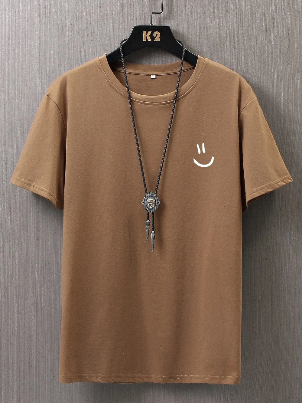 Minimalist Smile Face Style Graphic Print Tops Men Hip Hop Tee Clothes T Shirt Summer Breathable TShirt Street Cotton Tshirt 250218