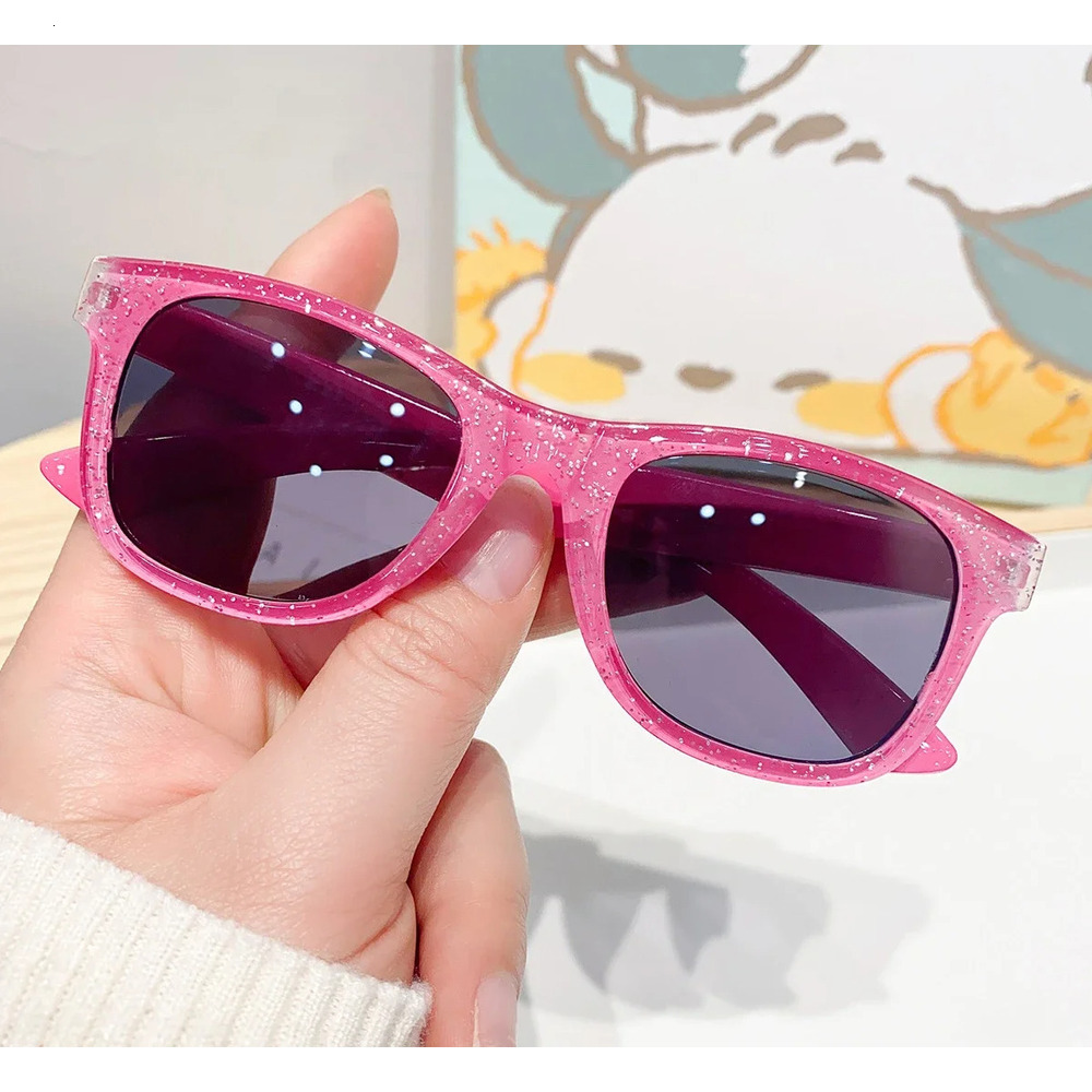 Ddmyshoesvip New Cool Children S Colorful Shiny Square Sunglasses Girls Trendy Fashionable Cute Sun Glasses Kids Eyewear