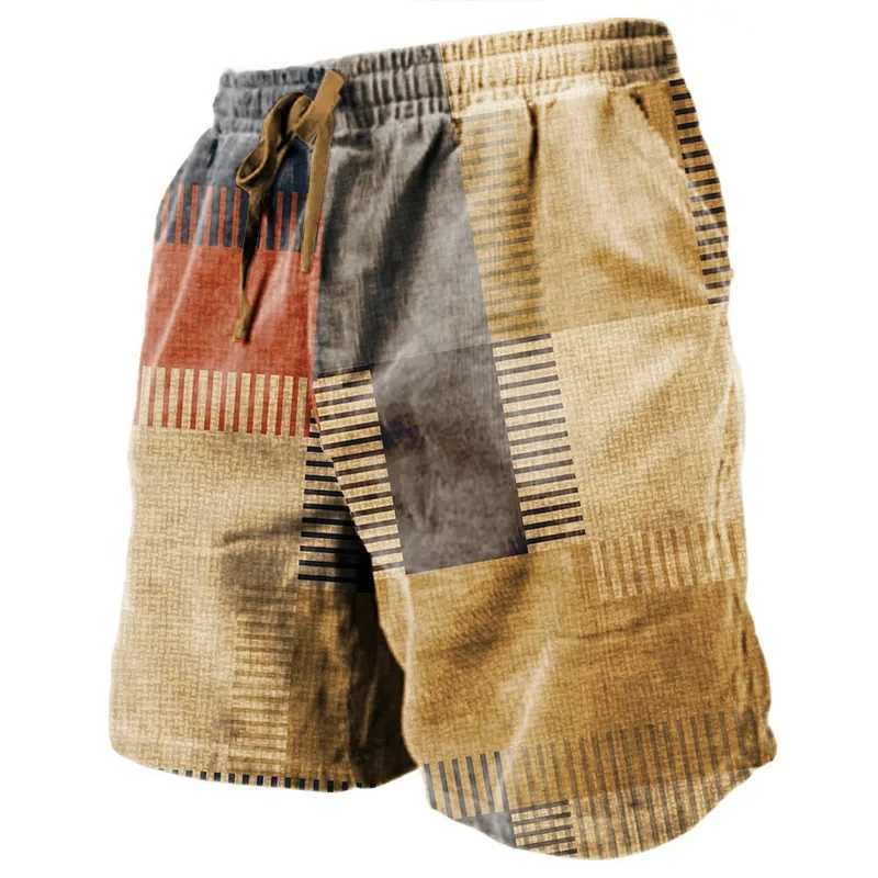 Mens Vintage Beach Shorts Classic 3D Printed Street Hip Hop Men Women Short Pants Breathable Daily Holiday Ice Shorts X2502201