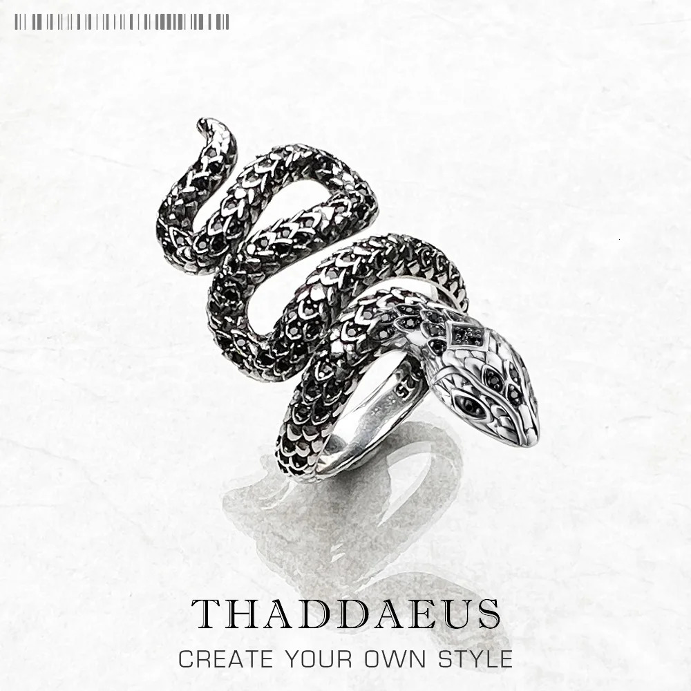 Black Snake Ring Europe Vintage Fine Jewerly For Men Women Rebel Personal Talisman Gift In 925 Sterling Silver 250220