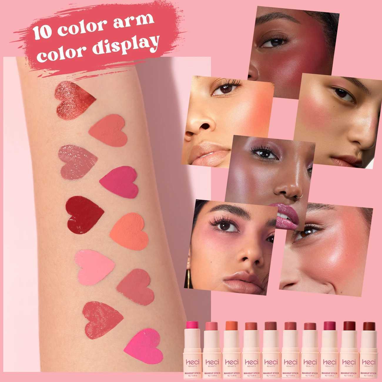 Creamy B Stick 3 In 1 Lovely Natural Pink Rosy Glossy Makeup Ber Long-Lasting High Pigmented Lip EyeW250220