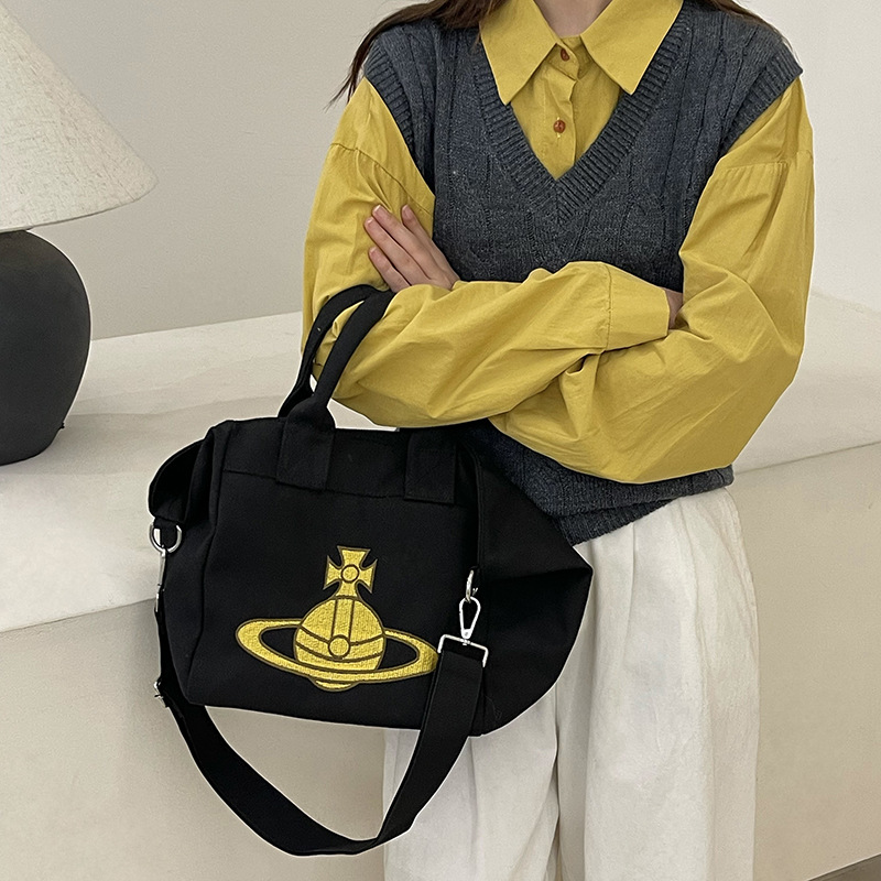 Saturn canvas bag Trend American large capacity Tote bag hand bill shoulder cross body bag