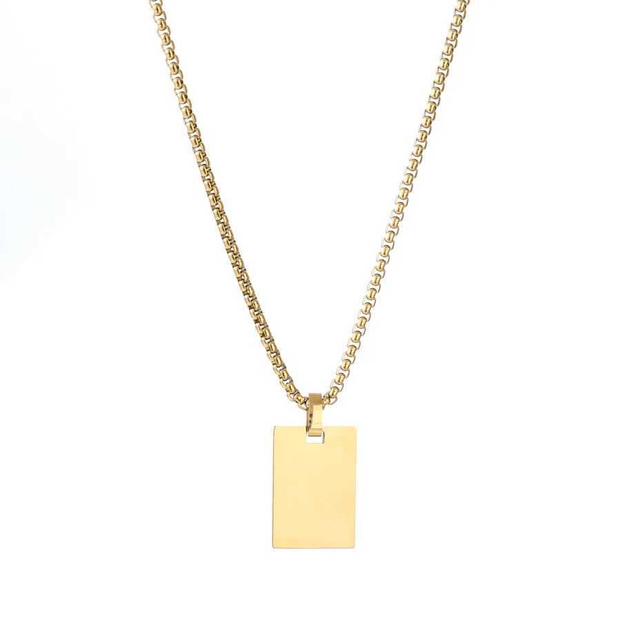 10Pcs Fashion Female square Pendants dropshipping Gold Black Color Crystal Pendant Necklace Jewelry For Men/Women WholesaleXJ250219