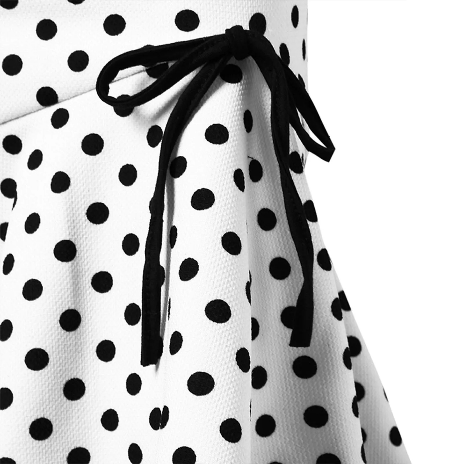 Womens Ruffles Bodycon Fishtail Skirt Retro Polka Dot Cotton Midi Ladies Casual Party Street travel Pencil 250220
