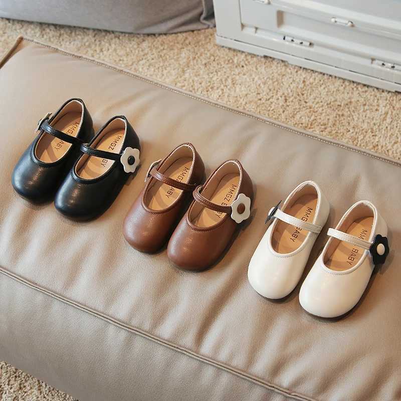 Girls Princess Shoes Flower Cute Shallow Daily Kids Ballet Flats Three Colors Four Seasons Light 21-30 Pu Leather Children Shoe X250220