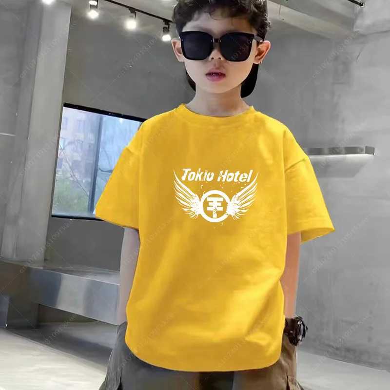 T-shirts Tokio Hotel Cotton T-shirt Boys Girls Rock Band Kaulitz Back Print Germany Summer Short Sleeve Black Tee Kids Clothes Children H250220