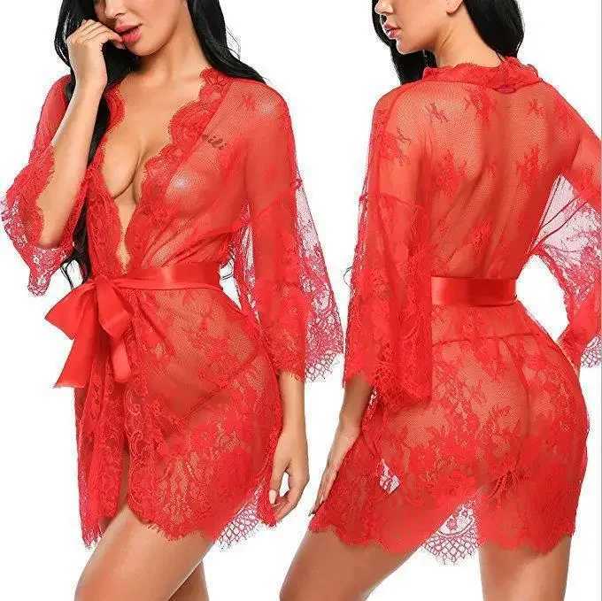 2023 Woman Erotic Pajamas Lace Nightwear Sex Clothes Babydoll Erotic Transparent Dress Sexy Lingerie Hot Sleepwear Sexy Lingerie W250220