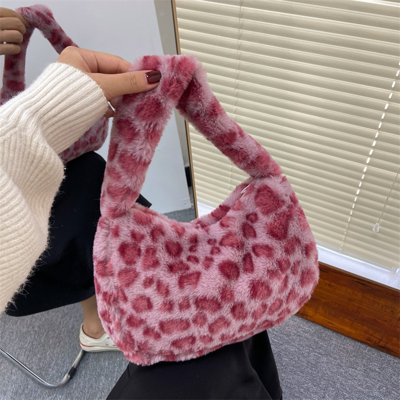 2025 Autumn/Winter New Korean Edition Fashion Plush Tote Women's Single Cross Shoulder Underarm Bag #swissmilitary