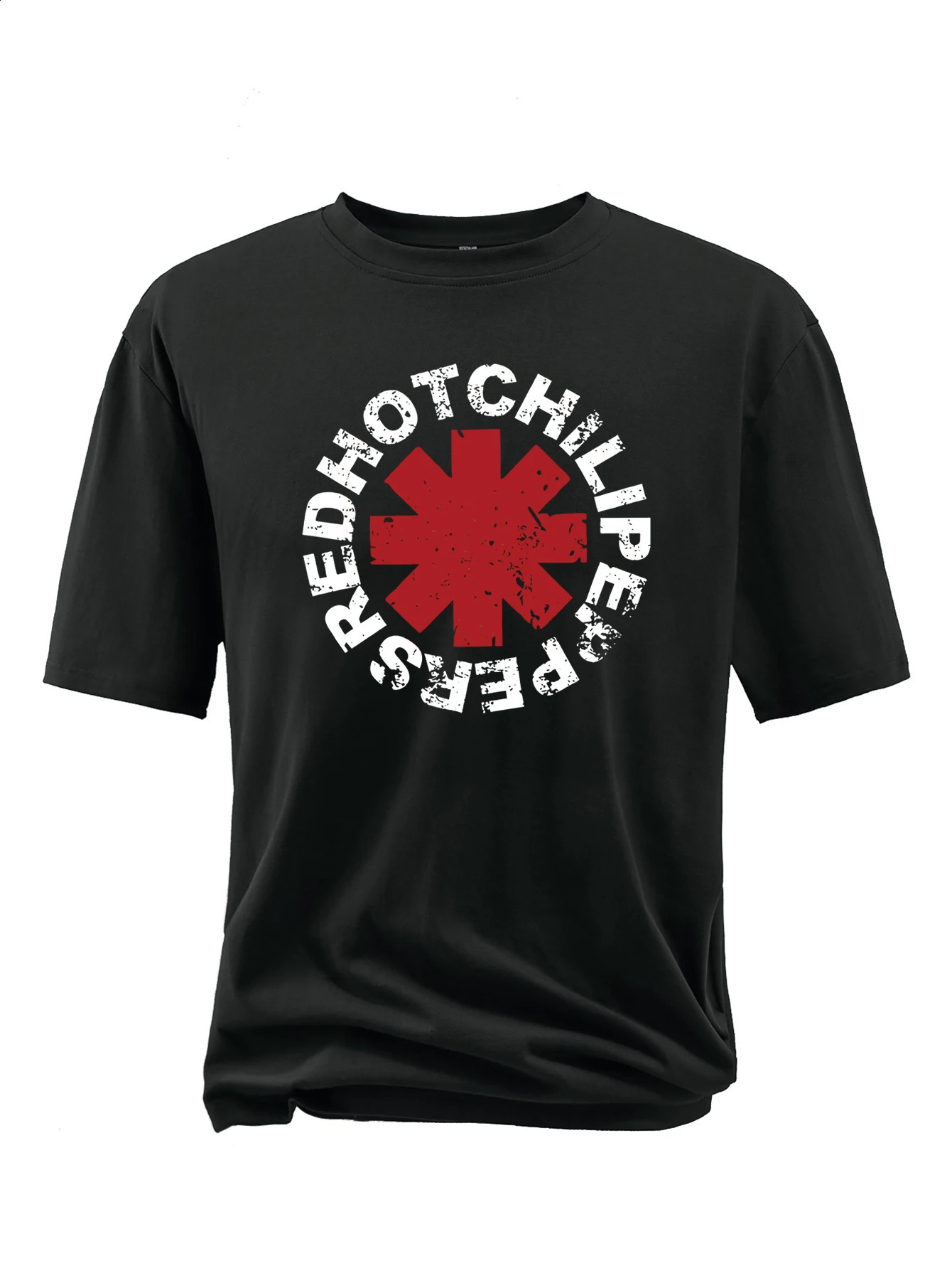 Red Cross pure cotton printed T-shirt 300-500 pounds wearable breathable plus size mens T-shirt men clothing graphic t shirts 250217