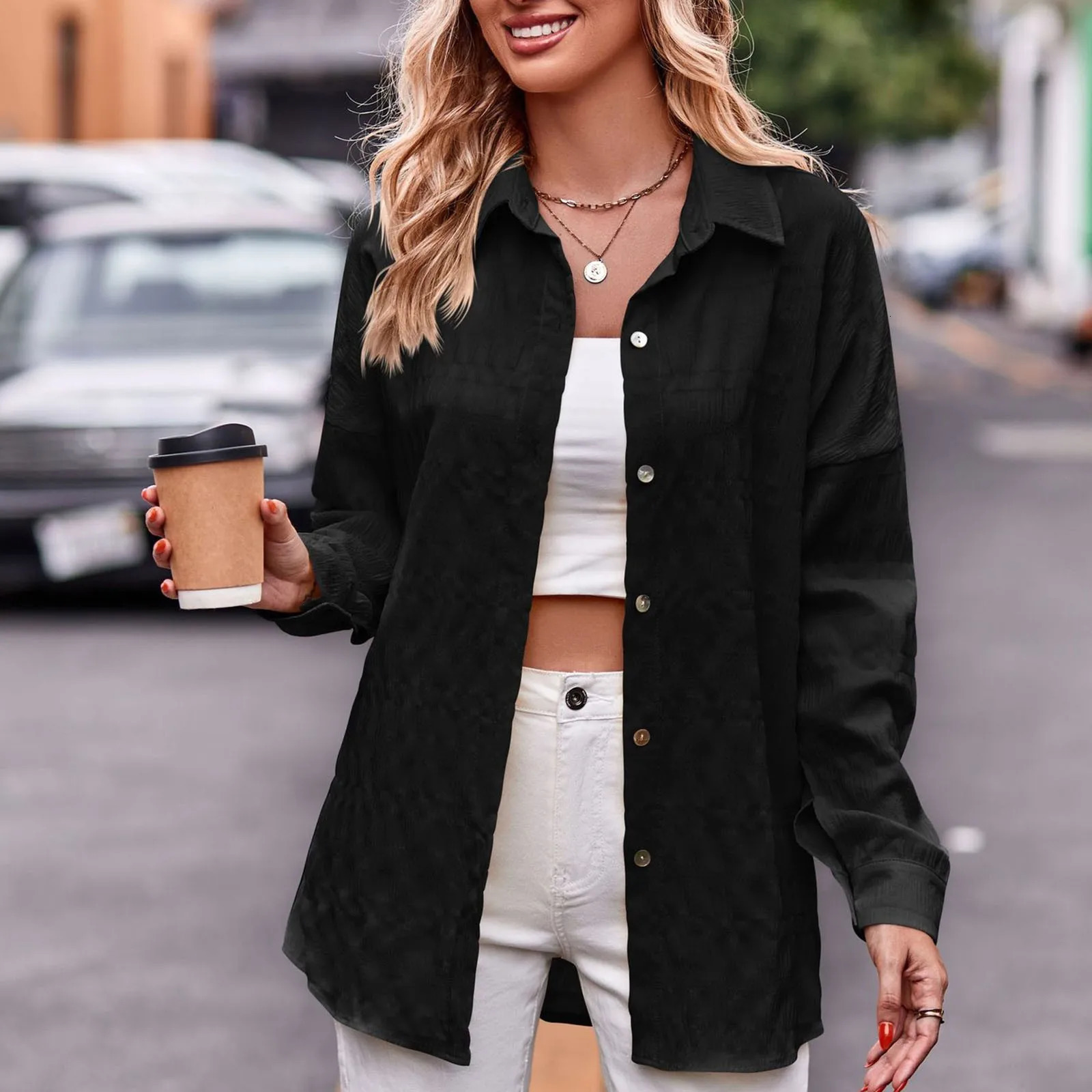 Cotton Gauze Muslin Women Shirts Casual Turn Down Collar Long Sleeve Top Office Lady Elegant Blouses For Blusas 250219