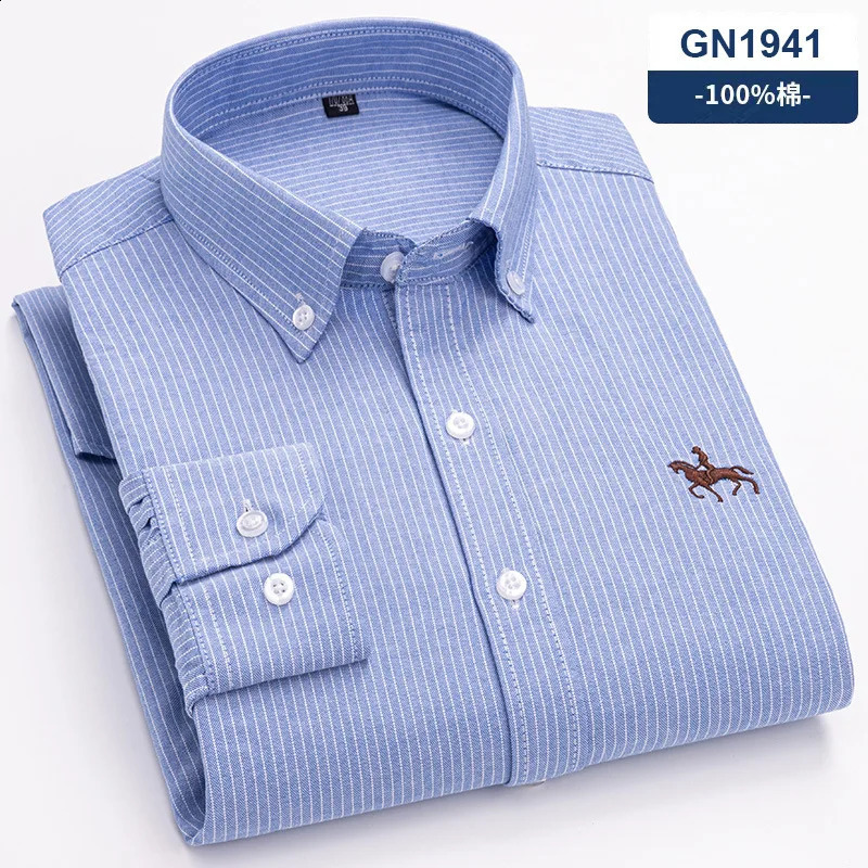6XL 100 cotton mens long sleeved shirt Oxford non ironed casual plus size highquality breathable 250220