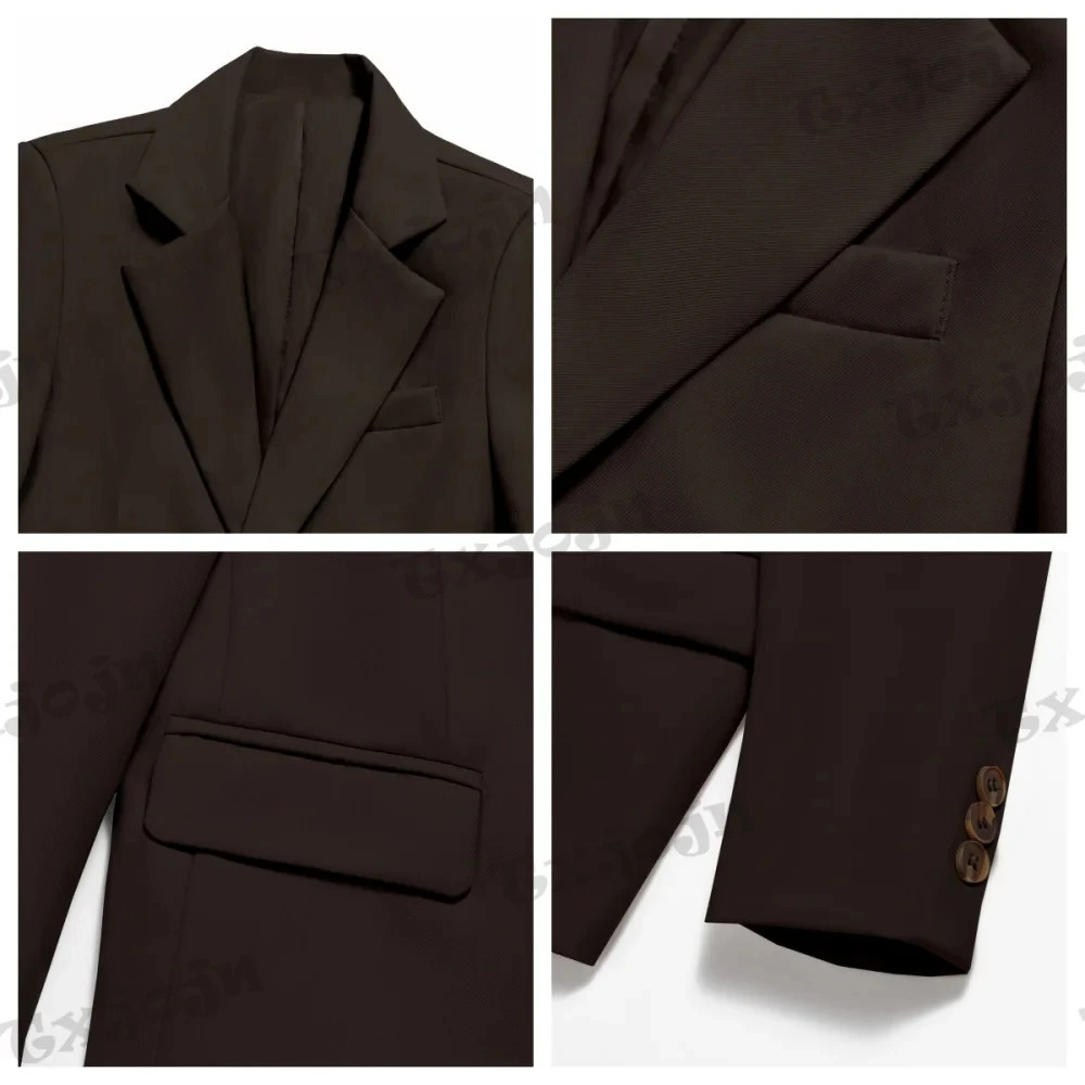 Fashionable Brown Shawl Neck Children Tuxedo Set 3-14Y Elegant One Button Boys Suit 4 Pieces For Wedding Party Guest 250219