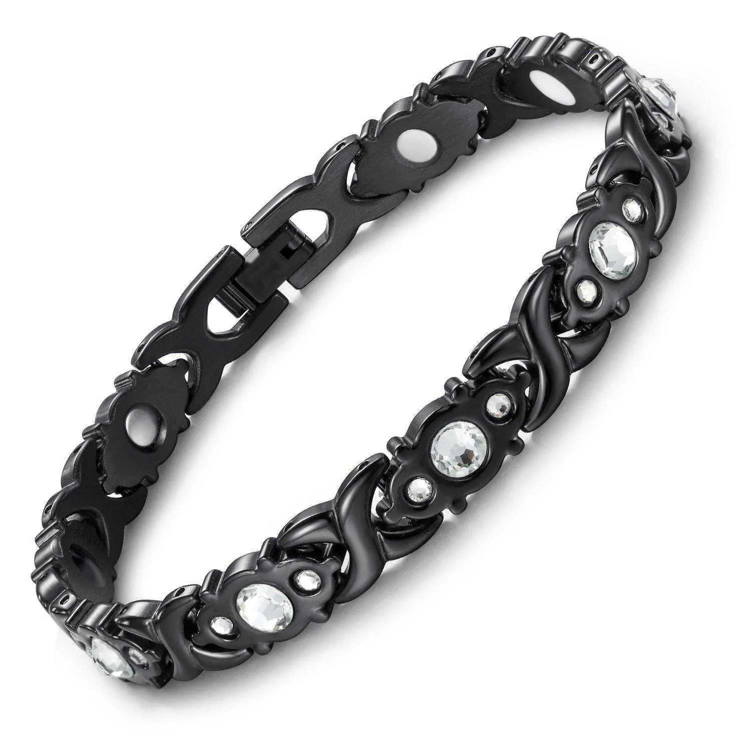 Charm Bracelets Fashionable detachable energy magnet bracelet environmentally friendly alloy with diamond inlay adjustable womens wristband H25220