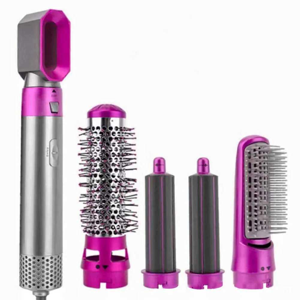 5 in Hair Dryer Brush Volumizing Hair Curler Multi-Function Powerful Heating Brush Hair Straightener for All Hair Types W250220