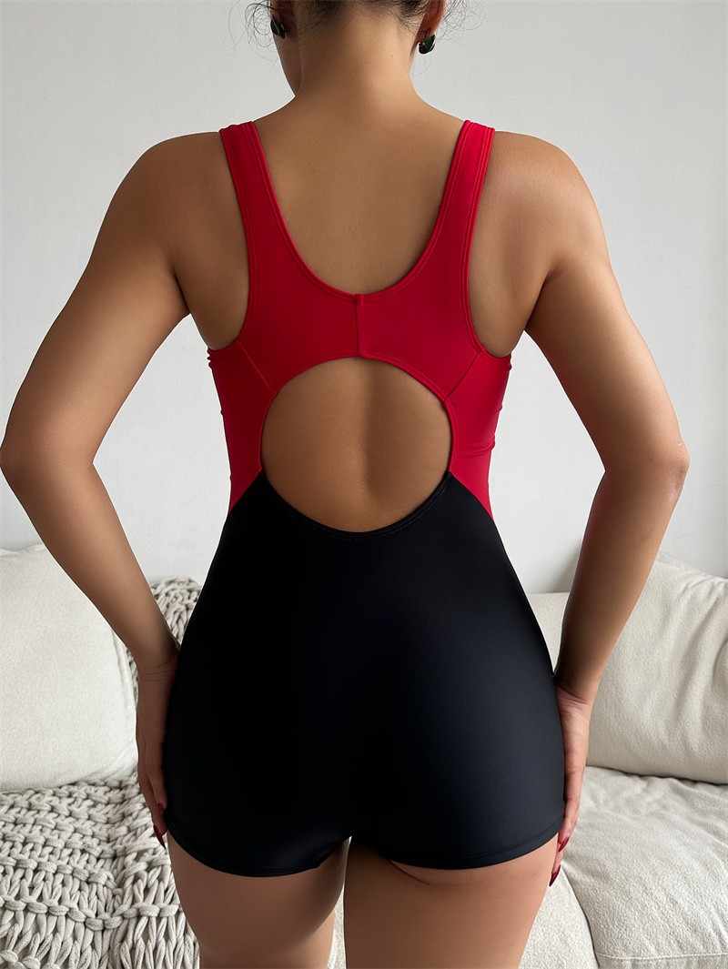 Womens Athletic One Piece Swimsuit Boyleg Swimwear Competitive Bathing Suit
