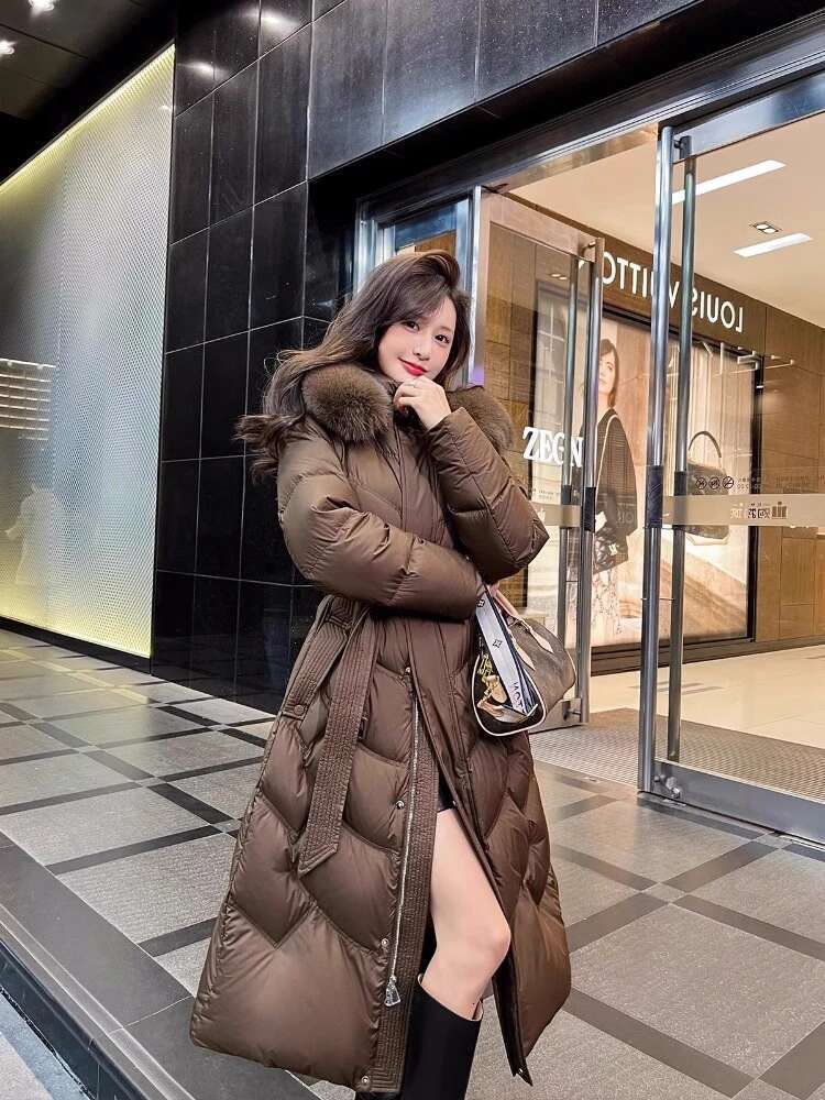 2024 New Korean Down Cotton Coat Women Long Winter Parkas Thicken Warm Hooded Cotton-Padded Jacket Coats Zipper Overcoat