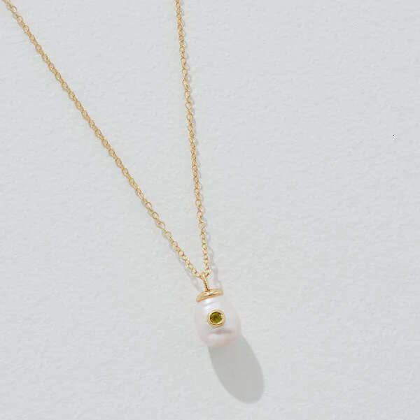 Minimalist and niche design, pearl pendant birthstone, December birthstone necklace, copper