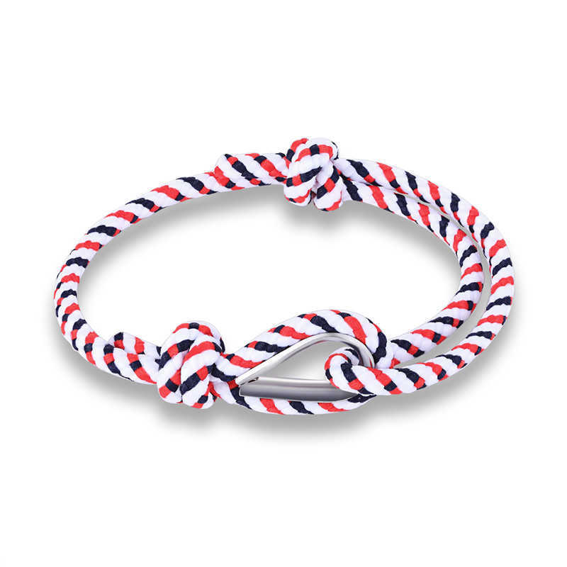 Charm Bracelets Fashion Maritime Navy Style Jewelry Ship Anchor Fish Hook Mens and Womens Universal Weaving Bracelet Ship Anchor Bracelet H25220