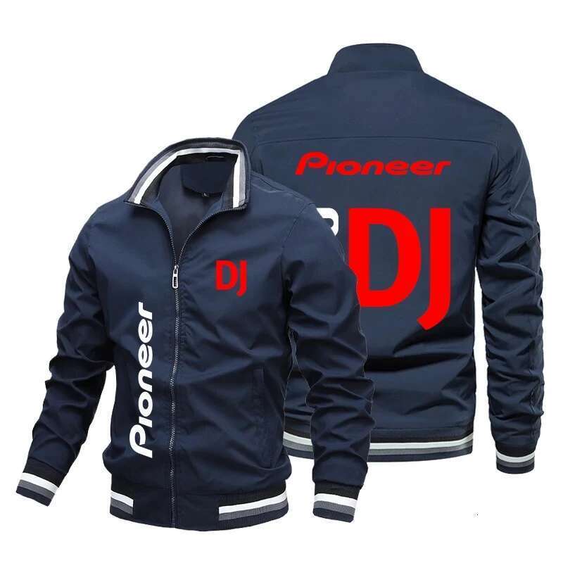 Retro Motorcycle Racing Jacket with Logo Printed for Men, Casual Cycling Clothing Windshield, Zipper, Spring & Autumn Style