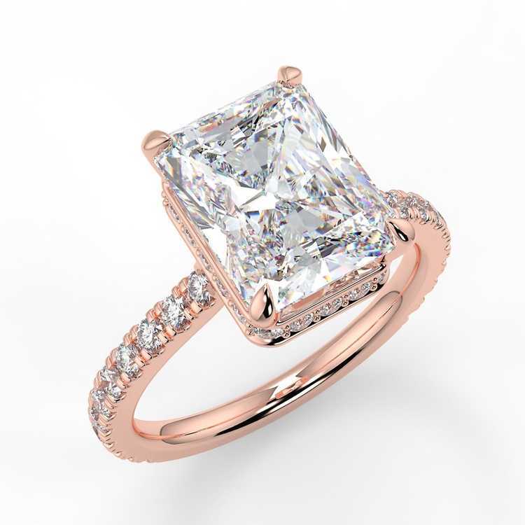 Radiant Cut 14K Gold VVS Flawless Moissanite Ring Wedding Rings 18K Gold White Gold Rings Diamond