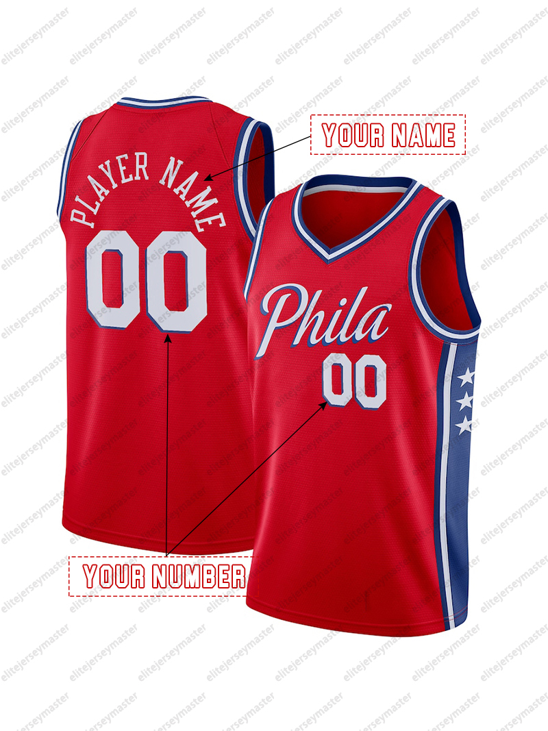 0 Tyrese Maxey Custom Basketball Jersey Embiid Stitched Personalized Customized Jerseys Custom Any Number Name 222