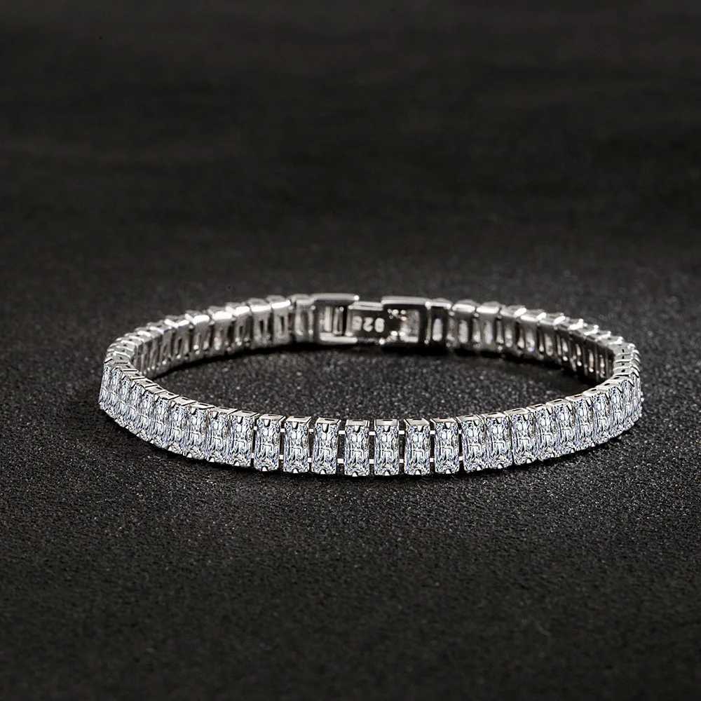 Hot sales 925 Sterling Silver Bracelet Noble Color Crystal Hand For Women Charm Wedding designer Jewelry Gift Party 18cmXJ250219