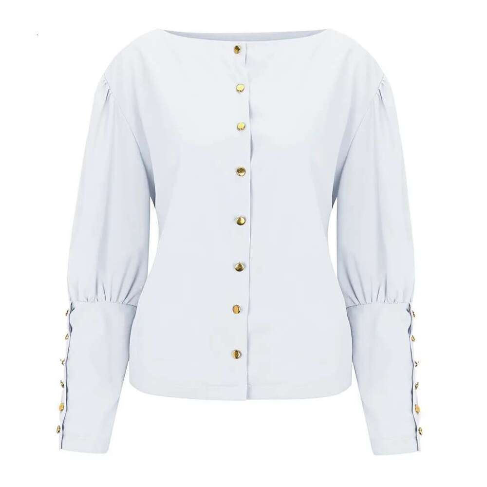 Ladies Summer Tops Women Fashion Solid Round Neck Long Sleeves Blouse Loose Tunic Top Womens Short Sleeve Denim Shirt